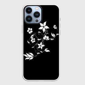 Чехол для iPhone 13 Pro Max с принтом Цвета цветов черное в Кировске,  |  | black | colors | flowers | grape | plant | виноград | растение | цвета | цветов | черное