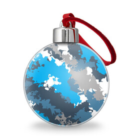 Ёлочный шар с принтом Камуфляж (ледяной) в Кировске, Пластик | Диаметр: 77 мм | камуфляж | ледяной | милитари | мороз | синий | холод
