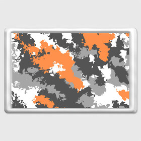 Магнит 45*70 с принтом Камуфляж (огненный) в Кировске, Пластик | Размер: 78*52 мм; Размер печати: 70*45 | камуфляж | милитари | огненный | огонь | оранжевый