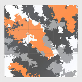 Магнитный плакат 3Х3 с принтом Камуфляж (огненный) в Кировске, Полимерный материал с магнитным слоем | 9 деталей размером 9*9 см | Тематика изображения на принте: камуфляж | милитари | огненный | огонь | оранжевый