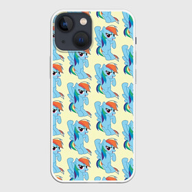 Чехол для iPhone 13 mini с принтом Rainbow Dash в Кировске,  |  | Тематика изображения на принте: my little pony | дружба это чудо | единорог | единороги | май литл пони | мульт | мультфильм | радуга дэш | селестия | спайк | сумеречная искорка