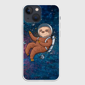 Чехол для iPhone 13 mini с принтом Милый ленивец в космосе в Кировске,  |  | nasa | космонавт | космос | ленивец | метеориты | милый | наса