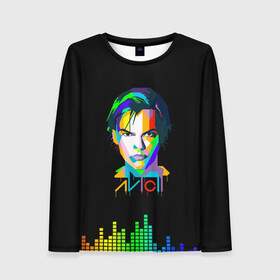 Женский лонгслив 3D с принтом Авичи | Avicii в Кировске, 100% полиэстер | длинные рукава, круглый вырез горловины, полуприлегающий силуэт | avicii | berg | bergling | dj | tim | авичи | берг | берглинг | диджей | тим