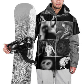 Накидка на куртку 3D с принтом Мрачные скетчи Плитка в Кировске, 100% полиэстер |  | Тематика изображения на принте: halloween | sketches | мрачное | рисунки | скетчи | страшное | ужасы | человечки