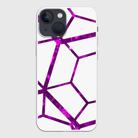 Чехол для iPhone 13 mini с принтом Hexagon в Кировске,  |  | hexagon | lines | purple | violet | линии | фиолетовый многоугольник | шестиугольник