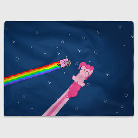 Плед 3D с принтом Nyan cat x Pony в Кировске, 100% полиэстер | закругленные углы, все края обработаны. Ткань не мнется и не растягивается | my little pony | nyan cat | дружба это чудо | единорог | единороги | май литл пони | мульт | мультфильм | нян кэт