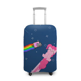 Чехол для чемодана 3D с принтом Nyan cat x Pony в Кировске, 86% полиэфир, 14% спандекс | двустороннее нанесение принта, прорези для ручек и колес | my little pony | nyan cat | дружба это чудо | единорог | единороги | май литл пони | мульт | мультфильм | нян кэт