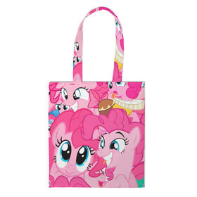 Шоппер 3D с принтом Pinkie Pie pattern в Кировске, 100% полиэстер | Плотность: 200 г/м2; Размер: 34×35 см; Высота лямок: 30 см | my little pony | дружба это чудо | единорог | единороги | май литл пони | мульт | мультфильм