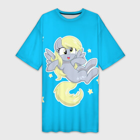 Платье-футболка 3D с принтом Пони в звёздном небе в Кировске,  |  | my little pony | дружба это чудо | единорог | единороги | май литл пони | мульт | мультфильм