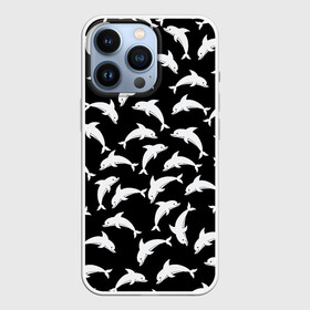 Чехол для iPhone 13 Pro с принтом Дельфиновый фон | Dolphin в Кировске,  |  | dolphin | дельфин | дельфиновый фон | дельфины | косатка | морской житель | пляжная