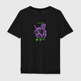 Мужская футболка хлопок Oversize с принтом Serial killer  в Кировске, 100% хлопок | свободный крой, круглый ворот, “спинка” длиннее передней части | serial killer | техасская резня бензопилой | ужас | хоррор