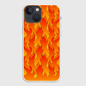 Чехол для iPhone 13 mini с принтом ПЛАМЯ 2.0 в Кировске,  |  | fire | flame | горячий | желтый | красный | летний | огонь | пожар | стиль | теплый | тренд | языки пламени | яркий