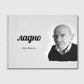Альбом для рисования с принтом Ладно Жак Фреско в Кировске, 100% бумага
 | матовая бумага, плотность 200 мг. | meme | жак фреско | загадка | загадка от жака фреско | ладно | лпдно мем | мем | мемы