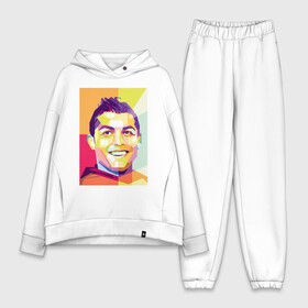 Женский костюм хлопок Oversize с принтом Криштиану Роналду Арт в Кировске,  |  | cristiano ronaldo | криштиану роналду | лучший бомбардир | нападающий | португалия | португальский | реал мадрид | роналдо | рональдо | футболист