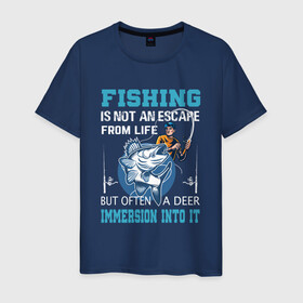 Мужская футболка хлопок с принтом FISHING PLANET Рыбалка в Кировске, 100% хлопок | прямой крой, круглый вырез горловины, длина до линии бедер, слегка спущенное плечо. | fish | карп | лето | отдых | поклев | рыба | рыбалка | рыболов | спиннинг | удилище | удочка