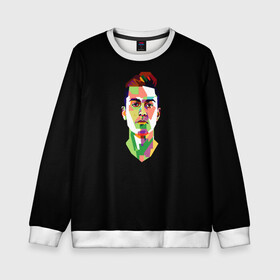 Детский свитшот 3D с принтом Paulo Dybala Pop Art в Кировске, 100% полиэстер | свободная посадка, прямой крой, мягкая тканевая резинка на рукавах и понизу свитшота | art | champion | dybala | football | form | institute | juventus | palermo | paulo | player | pop | soccer | uniform | дибала | институто | легенда | палермо | пауло | форма | футбол | футбола | футболист | чемпион | ювентус