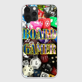 Чехол для iPhone 12 Pro с принтом Board Gamer | Настольщик в Кировске, силикон | область печати: задняя сторона чехла, без боковых панелей | board gamer | board games | games | игры | кубики | настольные игры | настольщик