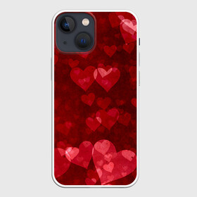 Чехол для iPhone 13 mini с принтом СЕРДЕЧКИ | HEARTS (Z) в Кировске,  |  | affection | cardiac | fondness | heart | love | loving | любимая | любимый | любовь | любоф | любофф | любофь | надписи | надпись | сердечко | сердце | сердцевина | сердчишко