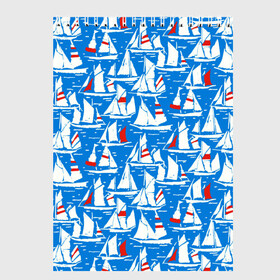 Скетчбук с принтом Яхты в Кировске, 100% бумага
 | 48 листов, плотность листов — 100 г/м2, плотность картонной обложки — 250 г/м2. Листы скреплены сверху удобной пружинной спиралью | Тематика изображения на принте: море | паруса | парусники | паттерны | синее | яхты