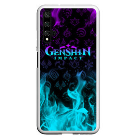 Чехол для Honor 20 с принтом GENSHIN IMPACT НЕОНОВЫЙ ОГОНЬ в Кировске, Силикон | Область печати: задняя сторона чехла, без боковых панелей | Тематика изображения на принте: amber | anime | genshin impact | girl | jean | lisa | paimon | xiao | zelda | анемо | аниме | геншен импакт | геншин импакт | геншин эмпакт | геншинимпакт | девушка | игры | кли | лиза | паймон | пеймон | персонажи | сяо | тян