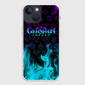 Чехол для iPhone 13 mini с принтом GENSHIN IMPACT НЕОНОВЫЙ ОГОНЬ в Кировске,  |  | amber | anime | genshin impact | girl | jean | lisa | paimon | xiao | zelda | анемо | аниме | геншен импакт | геншин импакт | геншин эмпакт | геншинимпакт | девушка | игры | кли | лиза | паймон | пеймон | персонажи | сяо | тян