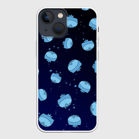 Чехол для iPhone 13 mini с принтом Медузы в океане в Кировске,  |  | Тематика изображения на принте: animals | fish | ocean | sea | summer | бездна | вода | глубина | животные | звери | лето | медуза | море | морские жители | мультяшный | океан | под водой | подводный мир | природа | рыбка | рыбы | узор | фауна | фэнте