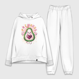 Женский костюм хлопок Oversize с принтом Авокадо принцесса в Кировске,  |  | avocado | cute | dream | fruit | heart | princess | авокадо | милый | музыка | сердечко | сердце | фрукт