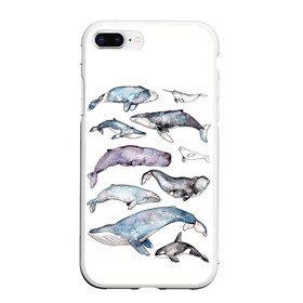 Чехол для iPhone 7Plus/8 Plus матовый с принтом киты в Кировске, Силикон | Область печати: задняя сторона чехла, без боковых панелей | ocean | sea | киты | море | морской принт | морской фон | океан | паттерн | рыбы | текстуры
