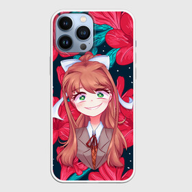 Чехол для iPhone 13 Pro Max с принтом Моника в цветах в Кировске,  |  | anime | flower | game | games | monika | natsuki | sayori | yuri | аниме | визуальный роман | доки доки | игра | игры | литературный клуб | моника | нацуки | саёри | цветы | юри