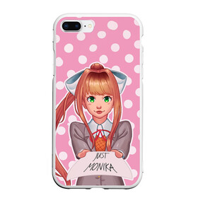 Чехол для iPhone 7Plus/8 Plus матовый с принтом Monika Pop Art в Кировске, Силикон | Область печати: задняя сторона чехла, без боковых панелей | Тематика изображения на принте: anime | game | games | monika | natsuki | sayori | yuri | аниме | визуальный роман | доки доки | игра | игры | литературный клуб | моника | нацуки | саёри | юри