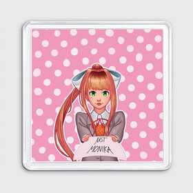 Магнит 55*55 с принтом Monika Pop Art в Кировске, Пластик | Размер: 65*65 мм; Размер печати: 55*55 мм | anime | game | games | monika | natsuki | sayori | yuri | аниме | визуальный роман | доки доки | игра | игры | литературный клуб | моника | нацуки | саёри | юри