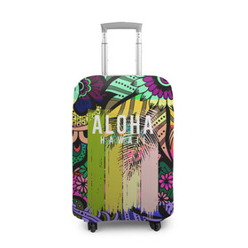 Чехол для чемодана 3D с принтом АЛОХА ГАВАЙИ | ALOHA HAWAII в Кировске, 86% полиэфир, 14% спандекс | двустороннее нанесение принта, прорези для ручек и колес | Тематика изображения на принте: aloha | hawaii | гаваи | гаваии | гавайи | доски | лето | море | паттерн | серфинг | текстура | цветы