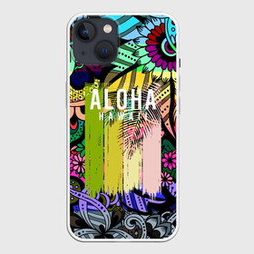 Чехол для iPhone 13 с принтом АЛОХА ГАВАЙИ | ALOHA HAWAII в Кировске,  |  | aloha | hawaii | гаваи | гаваии | гавайи | доски | лето | море | паттерн | серфинг | текстура | цветы
