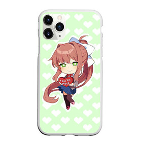 Чехол для iPhone 11 Pro Max матовый с принтом Chibi Monika в Кировске, Силикон |  | ddlc | doki doki literature club | monika | моника