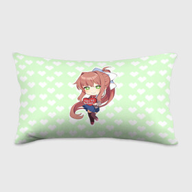 Подушка 3D антистресс с принтом Chibi Monika в Кировске, наволочка — 100% полиэстер, наполнитель — вспененный полистирол | состоит из подушки и наволочки на молнии | ddlc | doki doki literature club | monika | моника