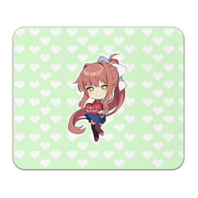 Коврик для мышки прямоугольный с принтом Chibi Monika в Кировске, натуральный каучук | размер 230 х 185 мм; запечатка лицевой стороны | ddlc | doki doki literature club | monika | моника