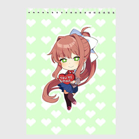 Скетчбук с принтом Chibi Monika в Кировске, 100% бумага
 | 48 листов, плотность листов — 100 г/м2, плотность картонной обложки — 250 г/м2. Листы скреплены сверху удобной пружинной спиралью | ddlc | doki doki literature club | monika | моника