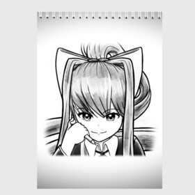 Скетчбук с принтом Doki Doki Literature Club в Кировске, 100% бумага
 | 48 листов, плотность листов — 100 г/м2, плотность картонной обложки — 250 г/м2. Листы скреплены сверху удобной пружинной спиралью | Тематика изображения на принте: anime | doki doki literature club | monika | natsuki | sayori | yuri | аниме | доки доки | доки доки литературный клуб | моника | нацуки | саёри | юри