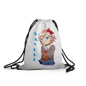 Рюкзак-мешок 3D с принтом Doki Doki SAYORI в Кировске, 100% полиэстер | плотность ткани — 200 г/м2, размер — 35 х 45 см; лямки — толстые шнурки, застежка на шнуровке, без карманов и подкладки | Тематика изображения на принте: anime | doki doki literature club | monika | natsuki | sayori | yuri | аниме | доки доки | доки доки литературный клуб | моника | нацуки | саёри | юри