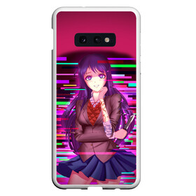 Чехол для Samsung S10E с принтом Literature Club Юри (Yuri) в Кировске, Силикон | Область печати: задняя сторона чехла, без боковых панелей | anime | doki doki literature club | monika | natsuki | sayori | yuri | аниме | доки доки | доки доки литературный клуб | моника | нацуки | саёри | юри