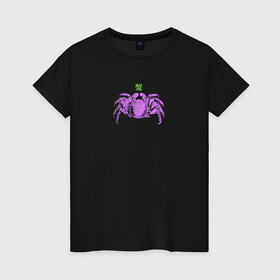 Женская футболка хлопок с принтом Краб в Кировске, 100% хлопок | прямой крой, круглый вырез горловины, длина до линии бедер, слегка спущенное плечо | животные | иероглиф | краб | моллюски | море | океан | рак