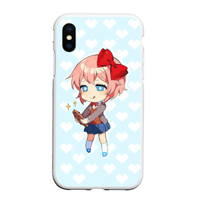 Чехол для iPhone XS Max матовый с принтом Chibi Sayori в Кировске, Силикон | Область печати: задняя сторона чехла, без боковых панелей | Тематика изображения на принте: ddlc | doki doki literature club | sayori | саёри | сайори