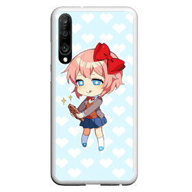 Чехол для Honor P30 с принтом Chibi Sayori в Кировске, Силикон | Область печати: задняя сторона чехла, без боковых панелей | Тематика изображения на принте: ddlc | doki doki literature club | sayori | саёри | сайори