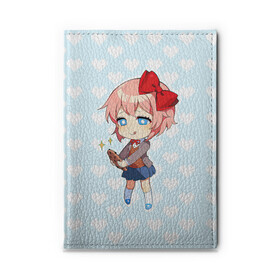 Обложка для автодокументов с принтом Chibi Sayori в Кировске, натуральная кожа |  размер 19,9*13 см; внутри 4 больших “конверта” для документов и один маленький отдел — туда идеально встанут права | ddlc | doki doki literature club | sayori | саёри | сайори