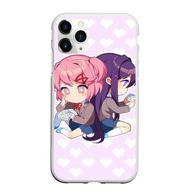 Чехол для iPhone 11 Pro матовый с принтом Chibi Natsuki and Yuri в Кировске, Силикон |  | ddlc | doki doki literature club | natsuki | yuri | натсуки | нацуки | юри