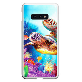 Чехол для Samsung S10E с принтом Морские черепахи в Кировске, Силикон | Область печати: задняя сторона чехла, без боковых панелей | коралловые | море | морские | океан | подводный мир | рифы | рыбки | рыбы | черепахи