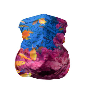 Бандана-труба 3D с принтом Коралловые рыбки в Кировске, 100% полиэстер, ткань с особыми свойствами — Activecool | плотность 150‒180 г/м2; хорошо тянется, но сохраняет форму | коралловые | море | океан | подводный мир | рифы | рыбки | рыбы