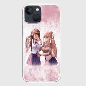 Чехол для iPhone 13 mini с принтом Doki Doki Literature Club | Monika и Yuri (Z) в Кировске,  |  | doki doki | doki doki literature club | monika | natsuki | sayori | team salvato | yuri | доки | доки доки | литературный клуб | моника | нацуки | саёри | юри