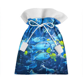 Подарочный 3D мешок с принтом Коралловые рыбки в Кировске, 100% полиэстер | Размер: 29*39 см | Тематика изображения на принте: коралловые | море | подводный мир | рыбки