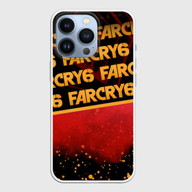 Чехол для iPhone 13 Pro с принтом Far Cry 6 в Кировске,  |  | far cry 6 | дым | игра | капли | лого | надпись | частицы